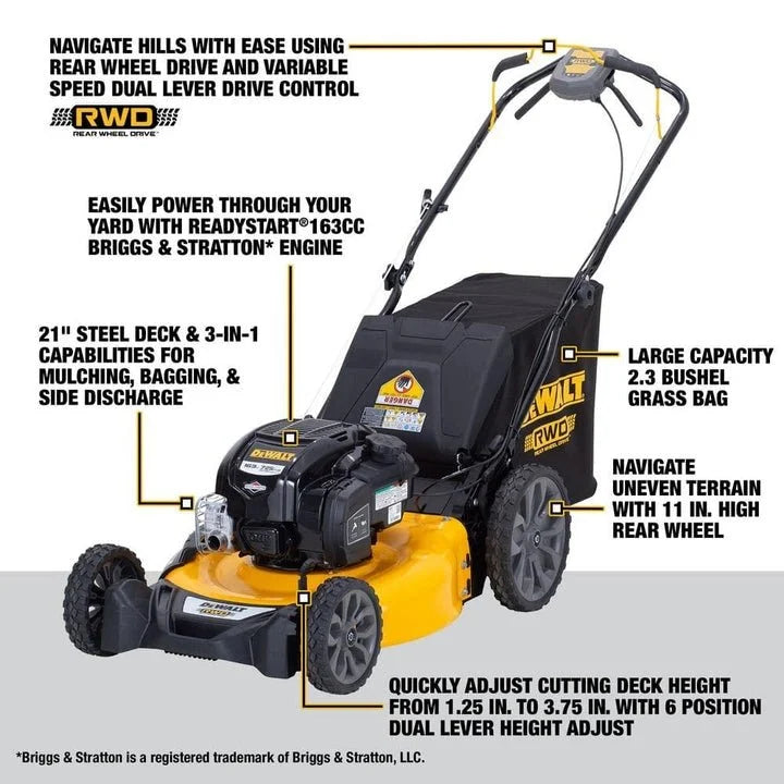 DEWALT 21" 163cc Self-Propelled Lawn Mowers