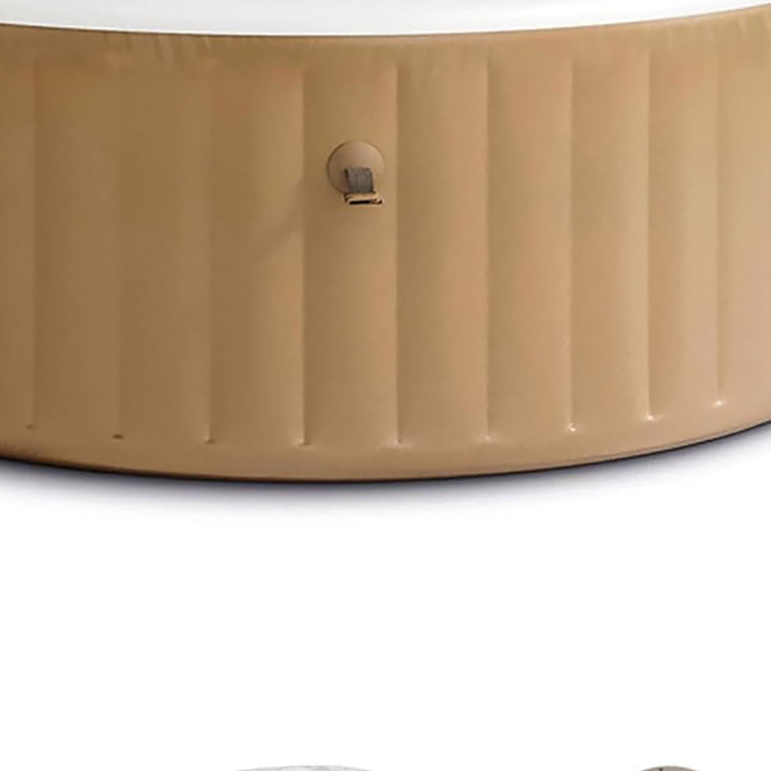 Intex: PureSpa: Sahara Tan Inflatable Tub Set – 6 Person – 85" Round Outdoor Heated Bubble Spa, Jet Massage, Cover, Hard Water Treatment System