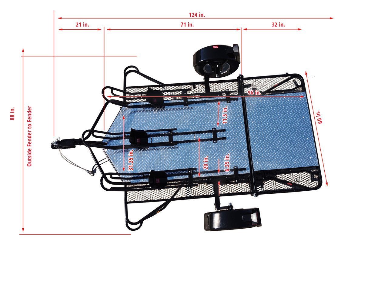 Stand, Store or Roll Ride-Up 3-Rail motorcycle Trailer