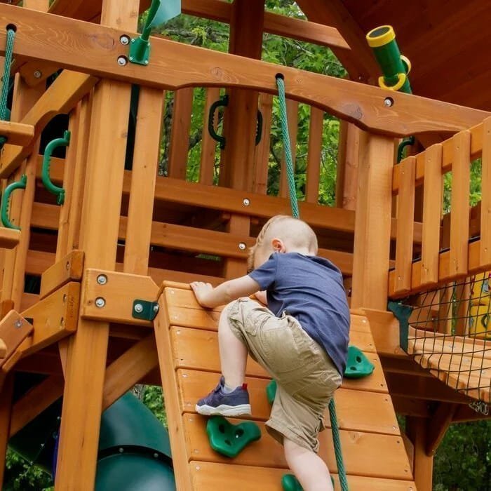 Treasure Trove II Swing Set /Tongue and Groove Wood Roof